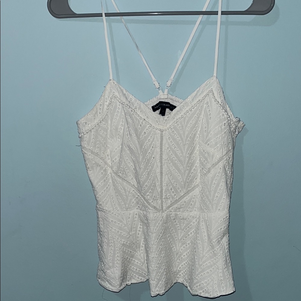 White House Black Market White Sleeveless Bustier Camisole